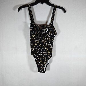 Xhilaration Womens Black Flower One Piece Bathing Suit, Size Xs New With Tags